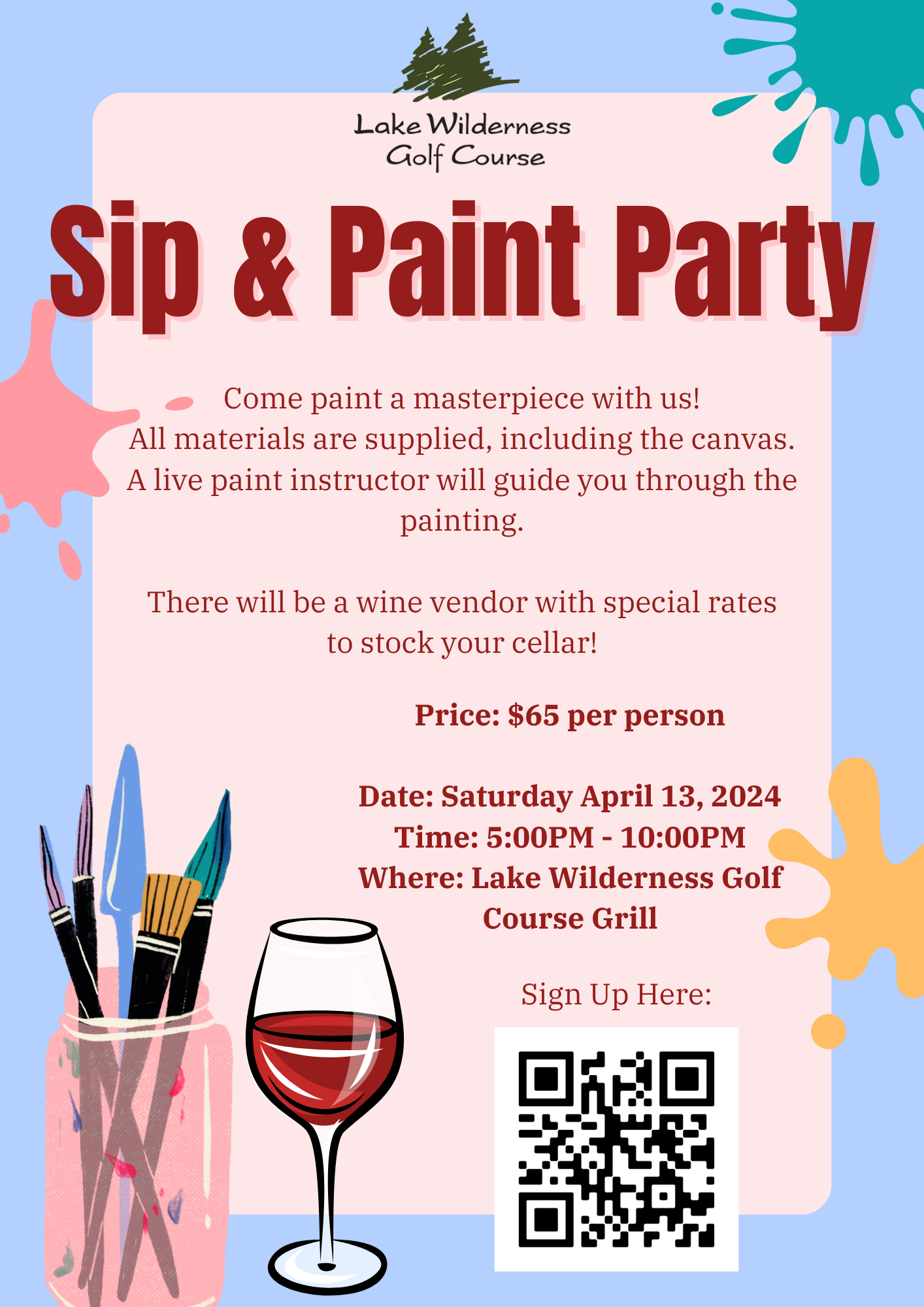 Sip Paint Party Lake Wilderness Flyer